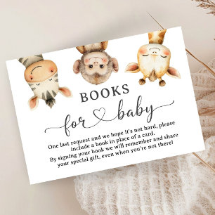 Wild One Safari Animals Baby Shower Books For Baby Enclosure Card