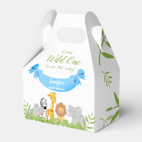 Wild One Safari Animals Baby Shower Boy  Favor Boxes