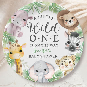 Wild One Safari Animals Baby Shower Gender Neutral Paper Plates