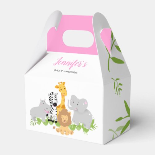 Wild One Safari Animals Baby Shower Girl Favor Box