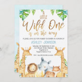 Wild One Safari Animals Baby Shower Invitation (Front/Back)