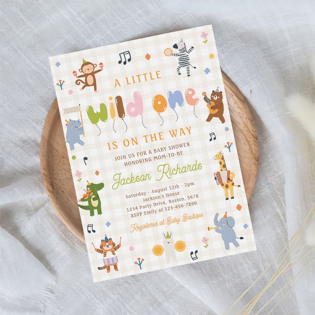 Wild One Safari Animals Baby Shower Invitation (Creator Uploaded)