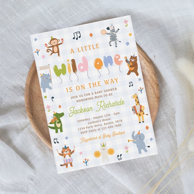Wild One Safari Animals Baby Shower Invitation (Creator Uploaded)