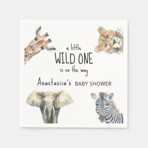 Wild One Safari Animals Baby Shower Napkins