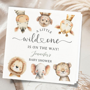 Wild One Safari Animals Baby Shower Napkins