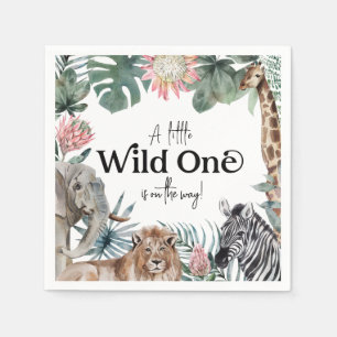 Wild One Safari Animals Baby Shower Party Napkins