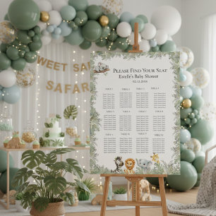 Wild One Safari Animals Baby Shower Seating Chart  Foam Board