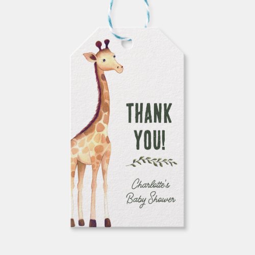 Wild One Safari Animals Baby Shower Thank You Gift Tags
