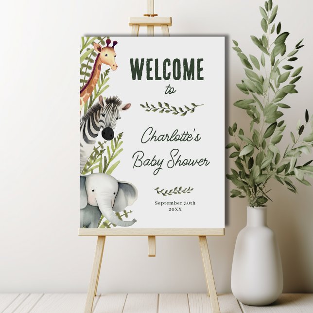 Wild One Safari Animals Baby Shower Welcome Foam Board (Wild One Safari Animals Baby Shower Welcome Foam Board)