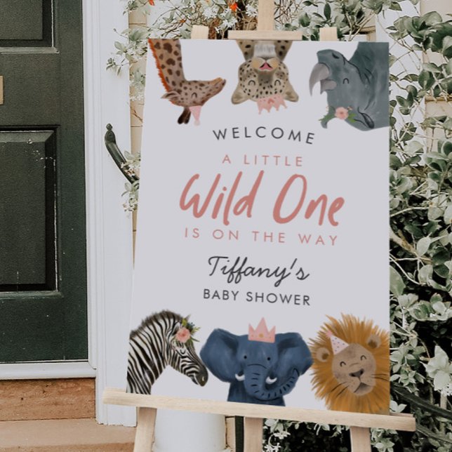 Wild One Safari Animals Baby Shower Welcome Sign (Creator Uploaded)