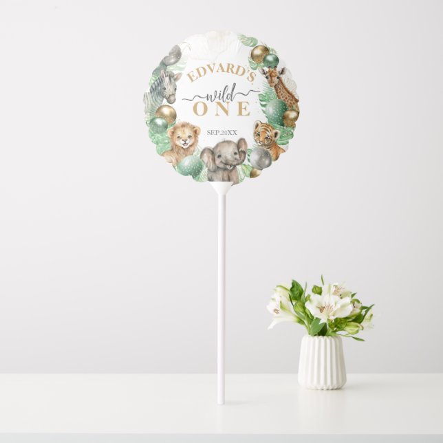 Wild One Safari animals Balloon Baby 1st birthday (In SItu)