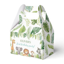 Wild One Safari Animals Birthday Favor Box