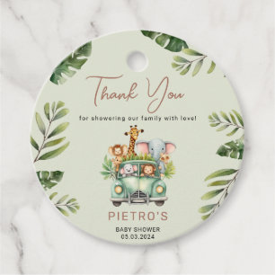 Wild One Safari Animals Boy Baby Shower Favor Tags