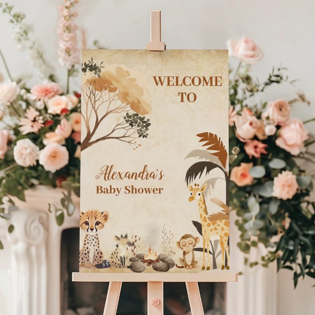 Wild One Safari Animals Boy Baby Shower Foam Board (Creator Uploaded)