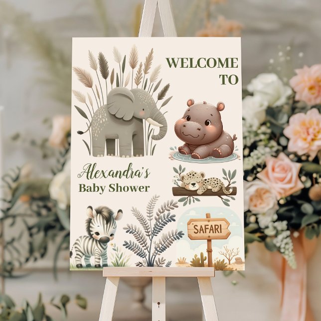 Wild One Safari Animals Boy Baby Shower Foam Board (Creator Uploaded)