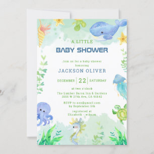 Wild One Safari Animals Boy Baby Shower Invitation