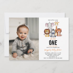 Wild One Safari Animals Boy Baby Shower Invitation