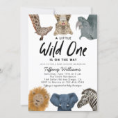 Wild One Safari Animals Boy Baby Shower Invitation (Front)