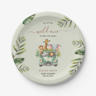 Wild One Safari Animals Boy Baby Shower Paper Plates