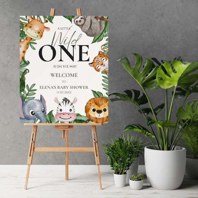 Wild One Safari Animals Boy Baby Shower Welcome Foam Board (Creator Uploaded)