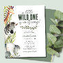 Wild One Safari Animals Budget Baby Shower Invite