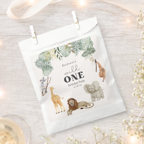 Wild One Safari Animals favor Bags