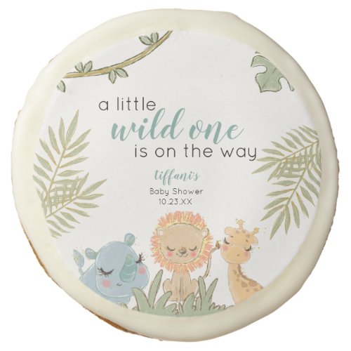 Wild One Safari Animals Gender Neutral Baby Shower Sugar Cookie