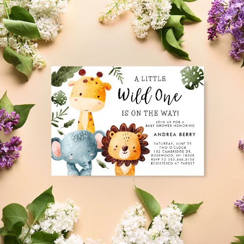 Wild One Safari Animals Gender Neutral Invitation