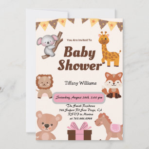 Wild One Safari Animals modern Invitation