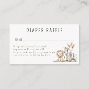 Wild One Safari Animals Neutral Baby Shower Enclosure Card