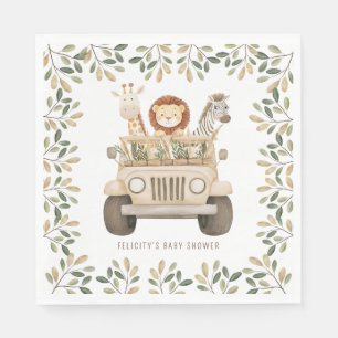 Wild One Safari Animals Neutral Baby Shower Napkins