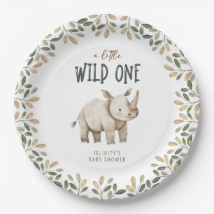 Wild One Safari Animals Neutral Baby Shower Paper Plates