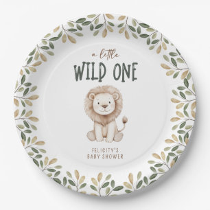 Wild One Safari Animals Neutral Baby Shower Paper Plates