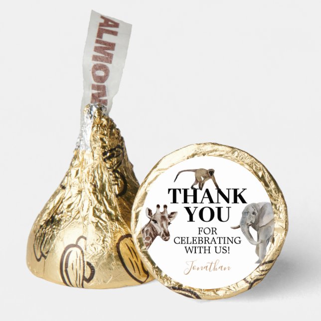 Wild One Safari Animals Thank You Hershey®'s Kisses® (Front)