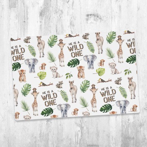 Wild One Safari Animals Themed 1st birthday Placemat