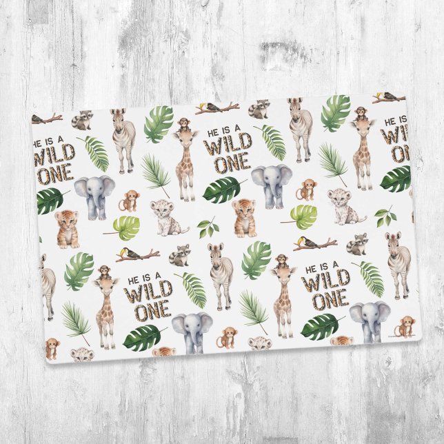 Wild One Safari Animals Themed 1st birthday Placemat (Creator Uploaded)