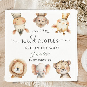 Wild One Safari Animals Twin Baby Shower Napkins