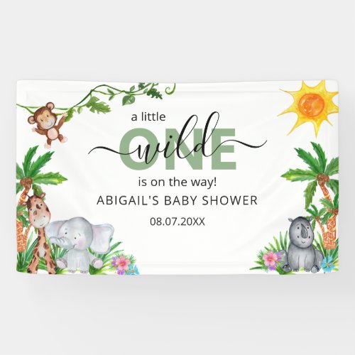 Wild One Safari Baby Shower Banner