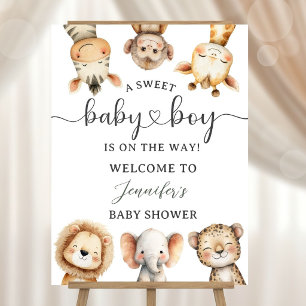 Wild One Safari Baby Shower Boy Welcome Foam Board