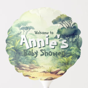 Wild one Safari Baby Shower Green Balloon