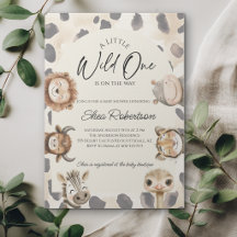 Wild One Safari Baby Shower Invitation