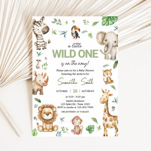 Wild One Safari Baby Shower Invitation