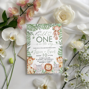 Wild One Safari Baby Shower Invite