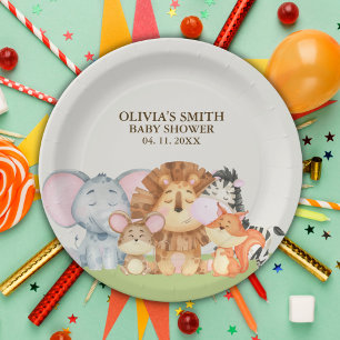 Wild One Safari Baby Shower Paper Plates