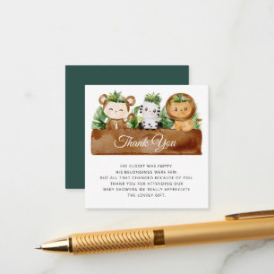 wild one safari baby shower thank you card