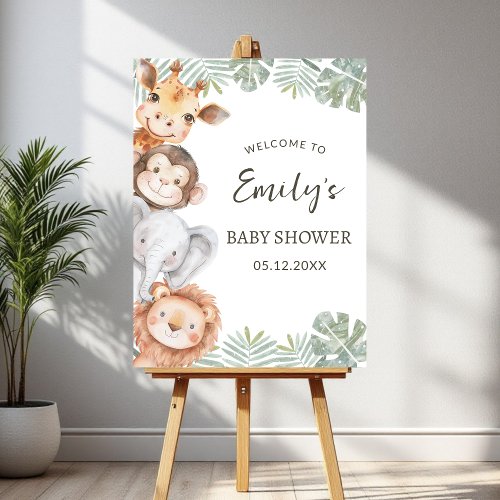 Wild One Safari Baby Shower Welcome Sign by Pretty Girly Designs
