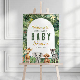 Wild One Safari Baby Shower Welcome Sign