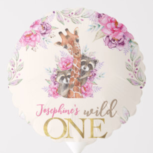 Wild one safari birthday balloon