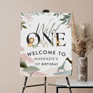 Wild One Safari Birthday Party Welcome Sign