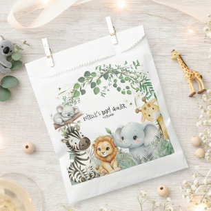 Wild One Safari Cute Jungle Animals Baby Shower  Favor Bag